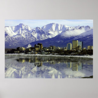 Anchorage Alaska Skyline Poster