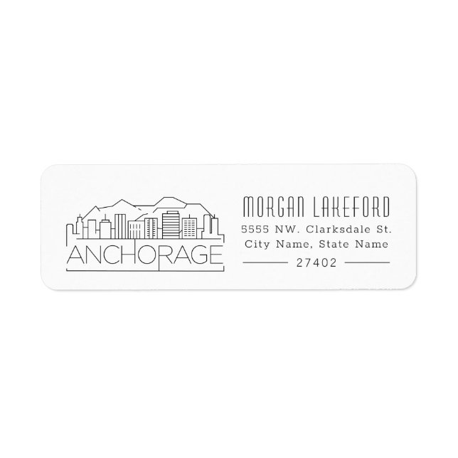 Anchorage, Alaska Stylized Skyline | (Front)