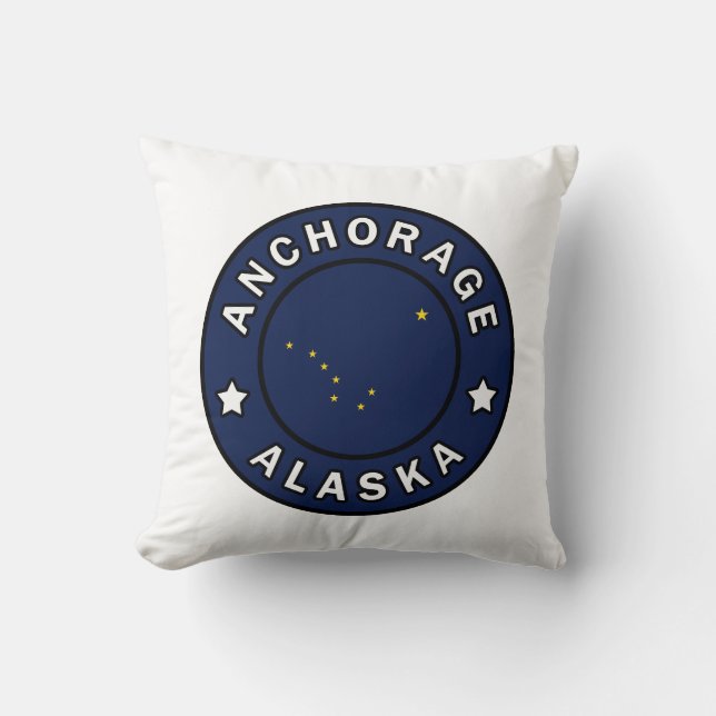 Anchorage Alaska Throw Pillow (Front)