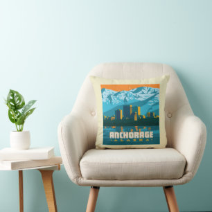 Anchorage, Alaska Throw Pillow