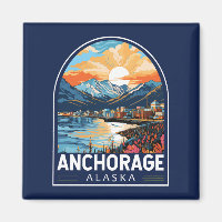 Anchorage Alaska Travel Art Emblem