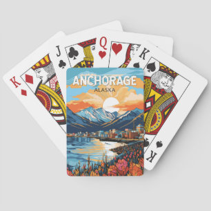 Anchorage Alaska Travel Art Vintage Playing Cards