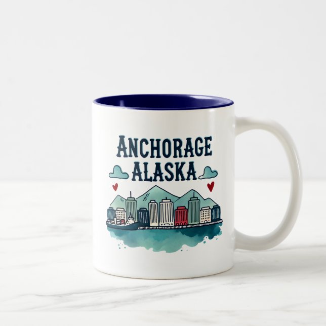 Anchorage Alaska  Two-Tone Coffee Mug (Right)