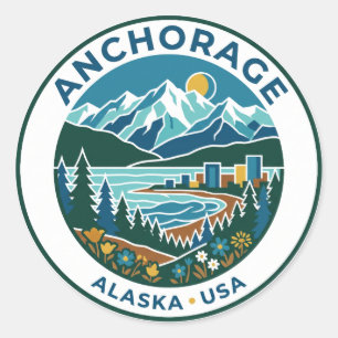 Anchorage, Alaska, USA Classic Round Sticker