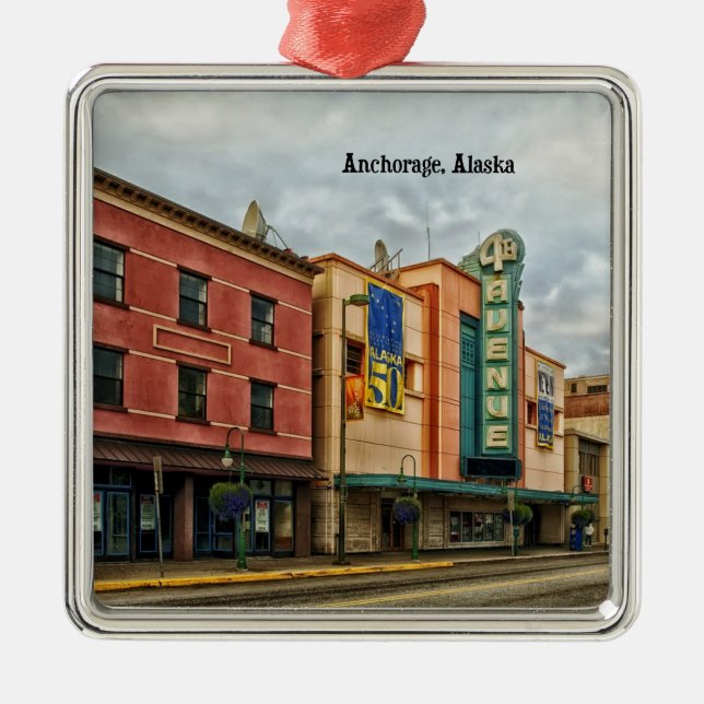 Anchorage Cityscape  Metal Ornament (Front)