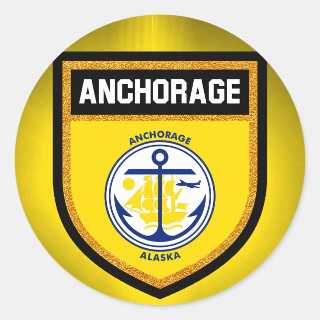 Anchorage Flag Classic Round Sticker (Front)