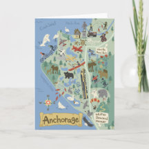 Anchorage Map greeting card