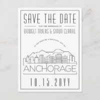 Anchorage Wedding | Stylized Skyline Save the Date
