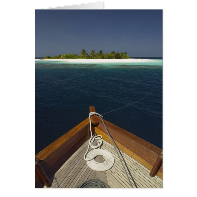 Anchored Boat Approaching Island (Front)