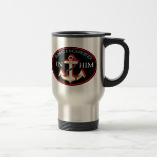 Anchored in Him Travel Mug