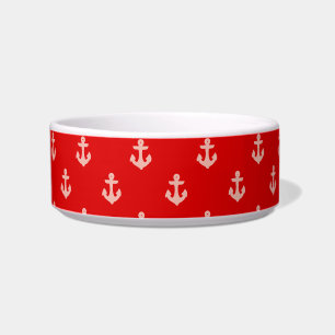 Anchored in Patriotic Red Dog Bowl