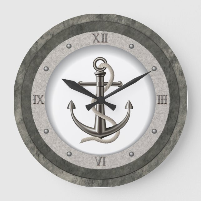 Anchored In Stone Large Clock (Front)
