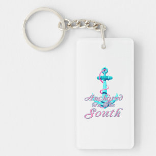Anchored In the South Nautical Keychain