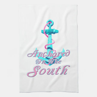 Anchored In the South Nautical Kitchen Towel