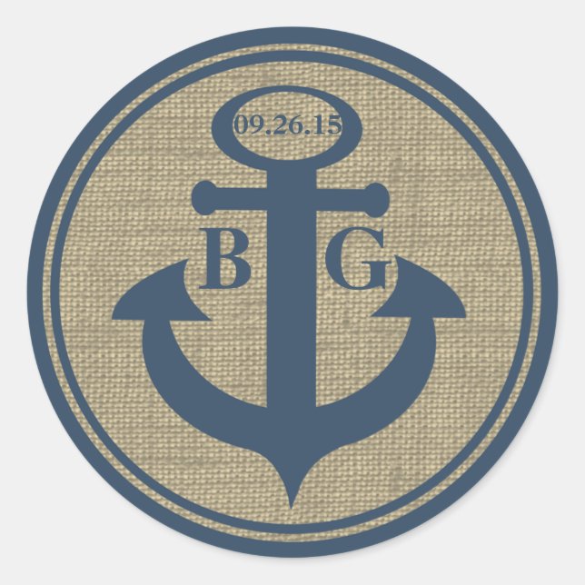 Anchored with Love Classic Round Sticker (Front)
