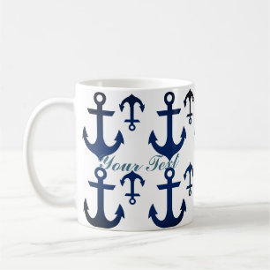 Anchors Ahoy Nautical Coffee Mug