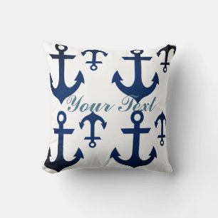 Anchors Ahoy Nautical Throw Pillow