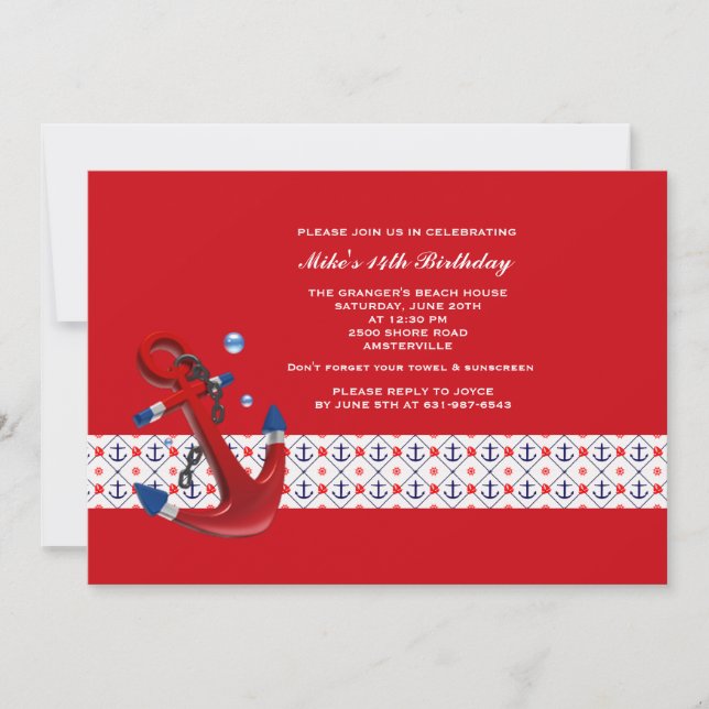 Anchors Away Invitation (Front)