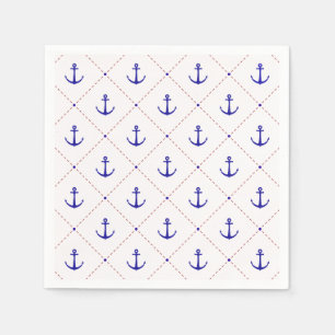 Anchors Away Red White Blue Napkin