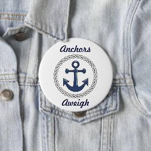 Anchors Aweigh 4 Inch Round Button