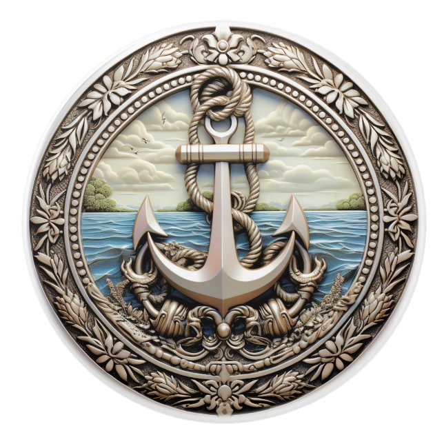 Anchors Aweigh  Ceramic Knob (Front)