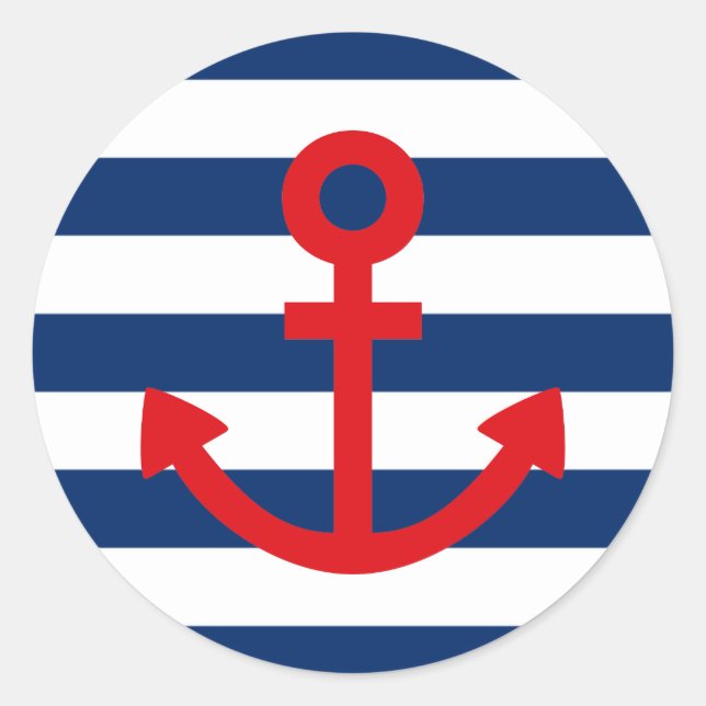 Anchors Aweigh Classic Round Sticker (Front)