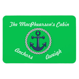 Anchors Aweigh Green Stateroom Door Marker Green Magnet