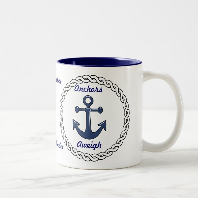 Anchors Aweigh Personalized Mug (Right)