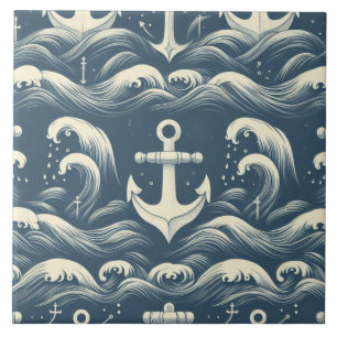 Anchors Down Deep Tile