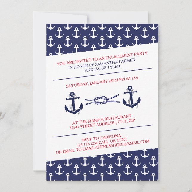 Anchors Engagement Party - Invitation (Front)