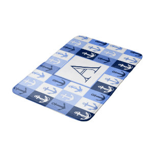 Anchors monogram bath mat