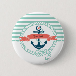 Anchors Nautical 2 Inch Round Button