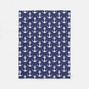 Anchors Navy Blue - Fleece Blanket
