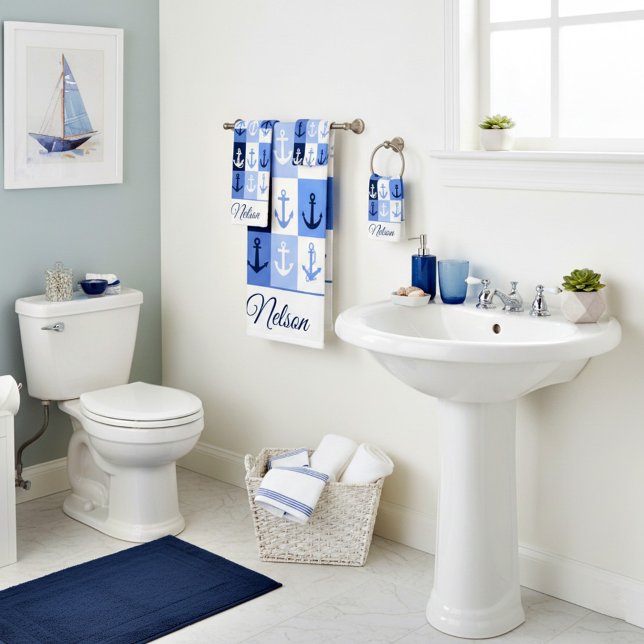 Anchors personalized bath towel set (Creator Uploaded)