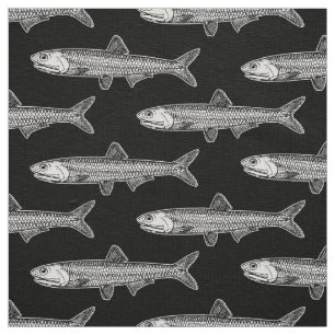 Anchovy Pattern - Black and White Fabric