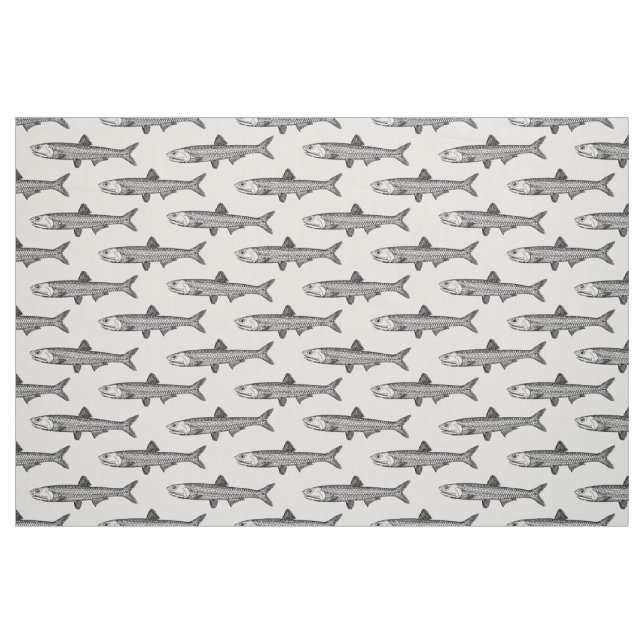 Anchovy Pattern - Black on White Fabric (Fat Quarter)