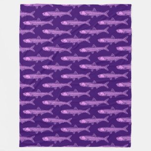 Anchovy Pattern - Light Violet and Deep Purple Fleece Blanket