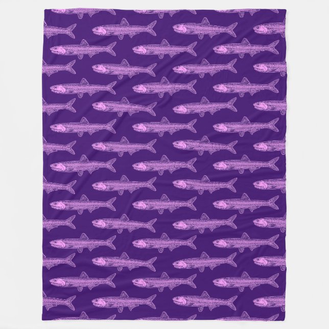 Anchovy Pattern - Light Violet and Deep Purple Fleece Blanket (Front)