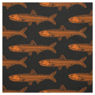 Anchovy Pattern - Orange and Black Fabric