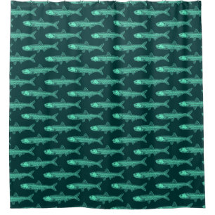 Anchovy Pattern - Turquoise and Dark Green