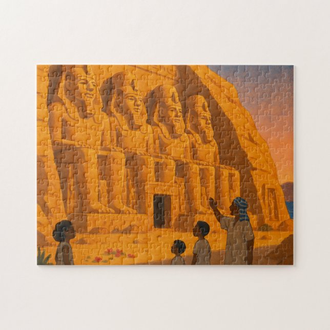 Ancien Abou Simbel Sacré Puzzle Or (Horizontal)