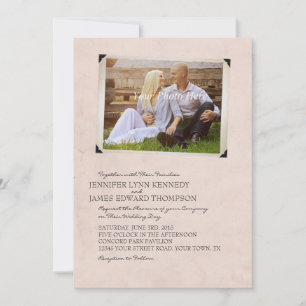 Ancien album photo rose Page Mariages Invitations