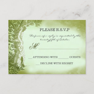 Ancien arbre vintage mariage rustique cartes RSVP