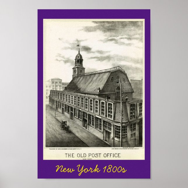 Ancien bureau de poste New York 1800s Poster (Devant)