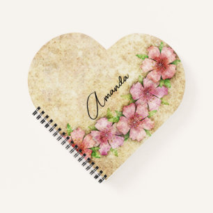 Ancien Carnet de papier peint floral