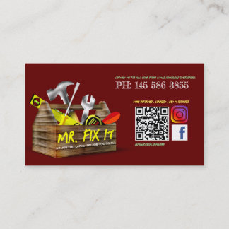 Ancien Carte de visite de réparation boîte à outil