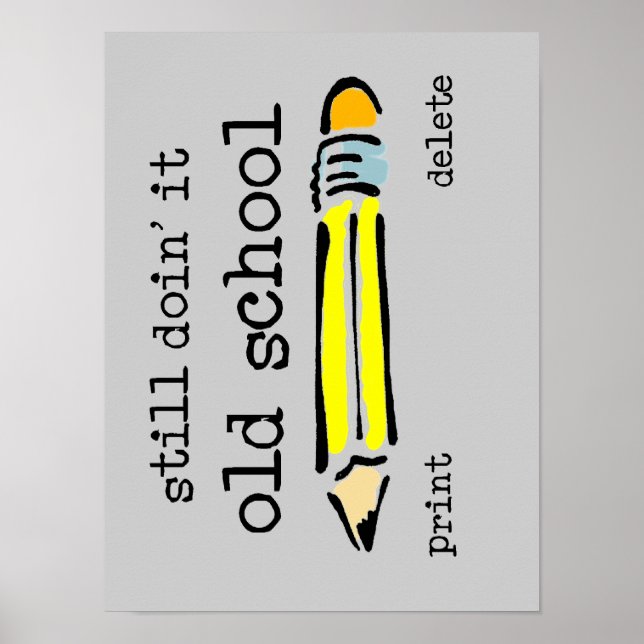 Ancien crayon de l'école Funny Poster Humour (Devant)