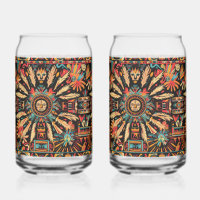 Ancien Cyan "Aztec Dream" Boisson Can Glasses Se