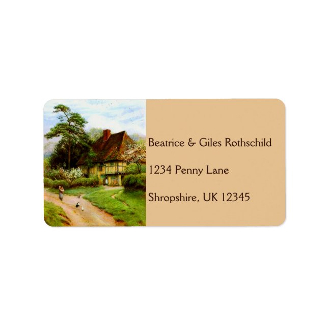 Ancien Étiquette de adresse de la campagne anglais (Devant)