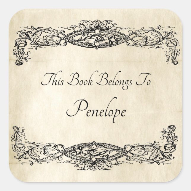 Ancien Étiquette de plaque de défilement Vintage (Devant)